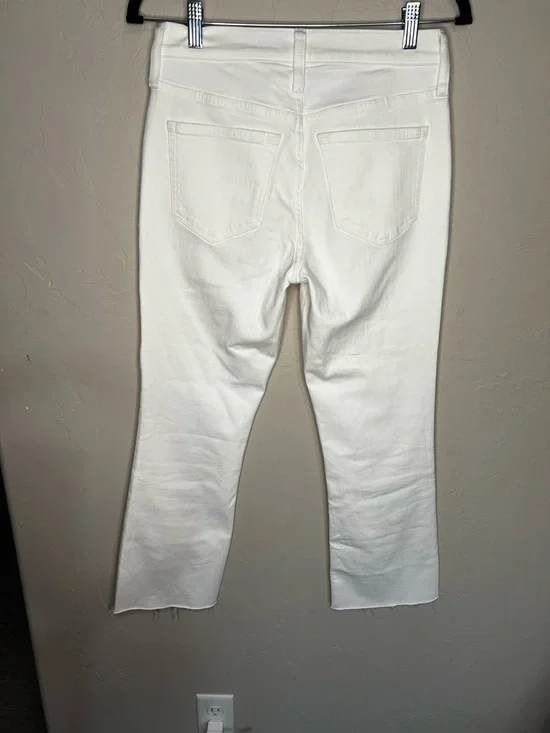 J. Crew Factory Mid Rise Flare Crop White Denim Jeans - Picture 8 of 11